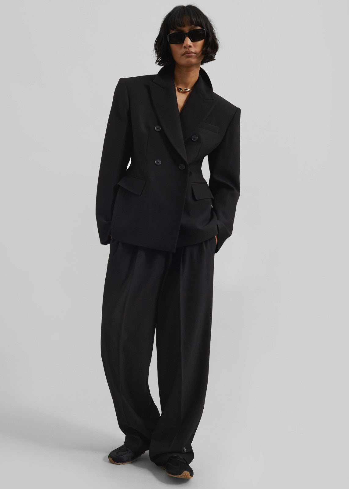 Dina Double Breasted Blazer Black - Women