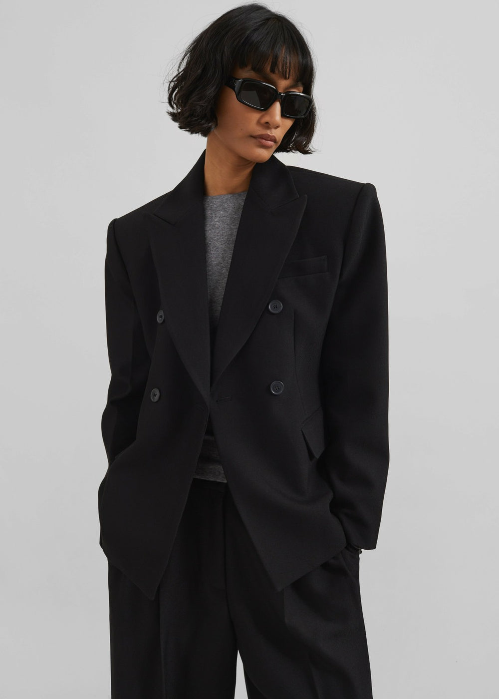 Dina Double Breasted Blazer Black - Women