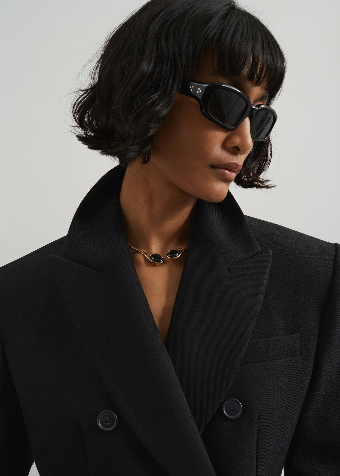 Dina Double Breasted Blazer Black - Women