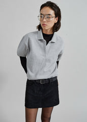 Arda Crop Polo Grey - Women