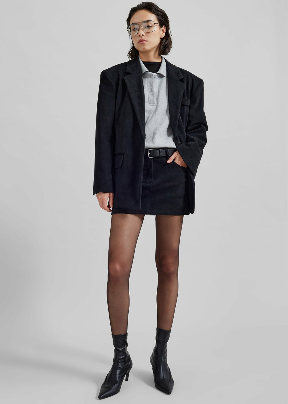 Arda Crop Polo Grey - Women