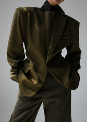 Naima Belted Blazer Khaki - Women