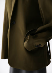 Naima Belted Blazer Khaki - Women