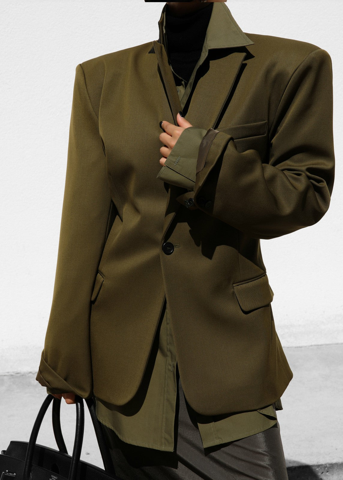 Naima Belted Blazer Khaki - Women
