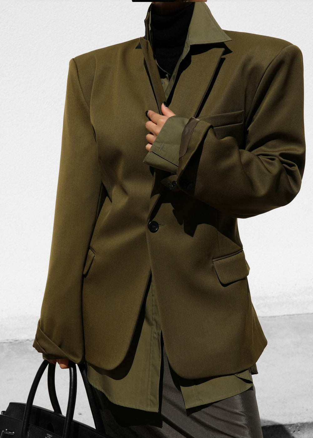 Naima Belted Blazer Khaki - Women