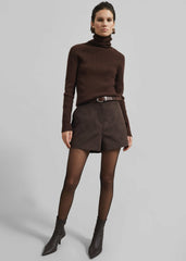 Merida Faux Suede Shorts Brown - Women