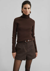 Merida Faux Suede Shorts Brown - Women