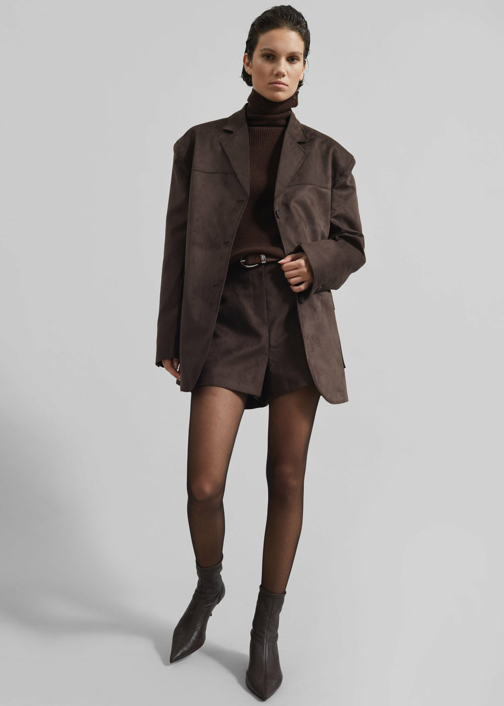 Merida Faux Suede Shorts Brown - Women