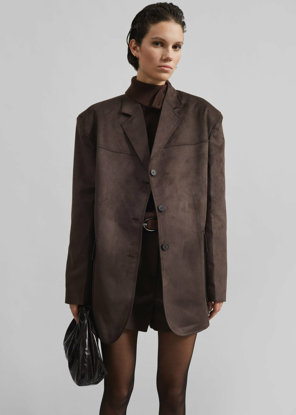 Merida Faux Suede Shorts Brown - Women