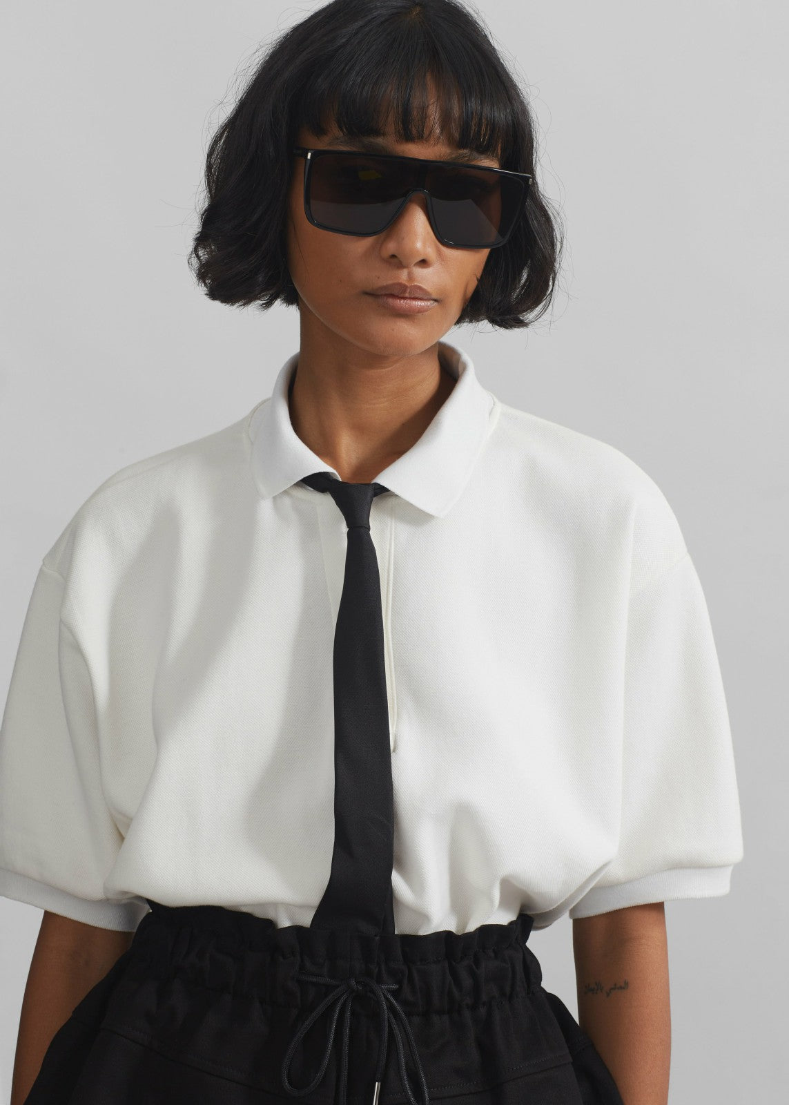 Arda Crop Polo White - Women
