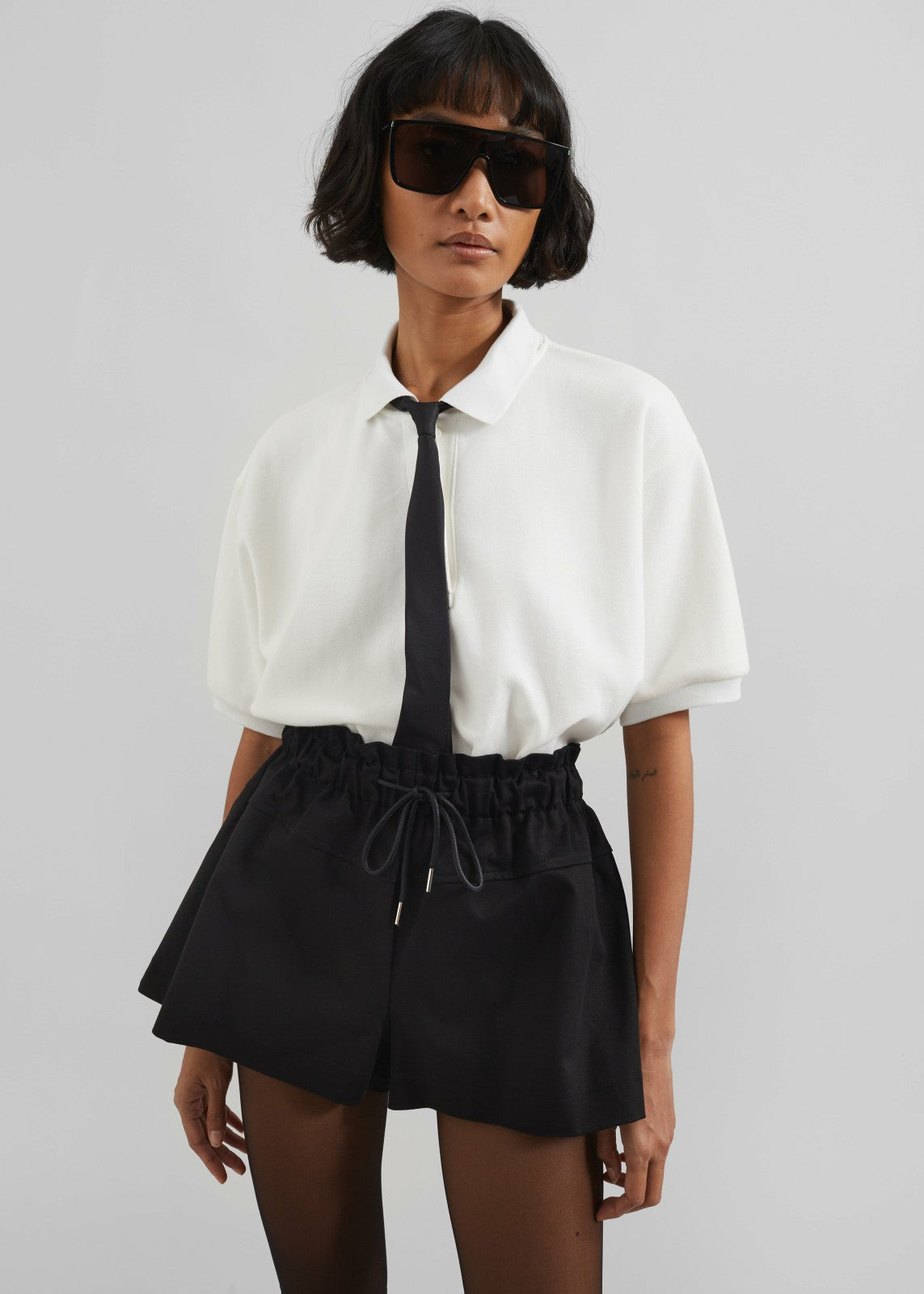 Arda Crop Polo White - Women