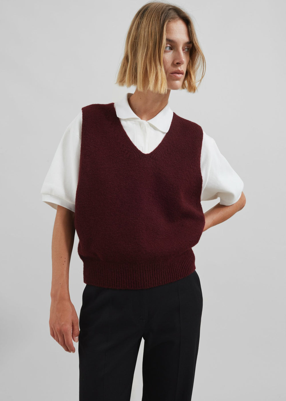 Arda Crop Polo White - Women