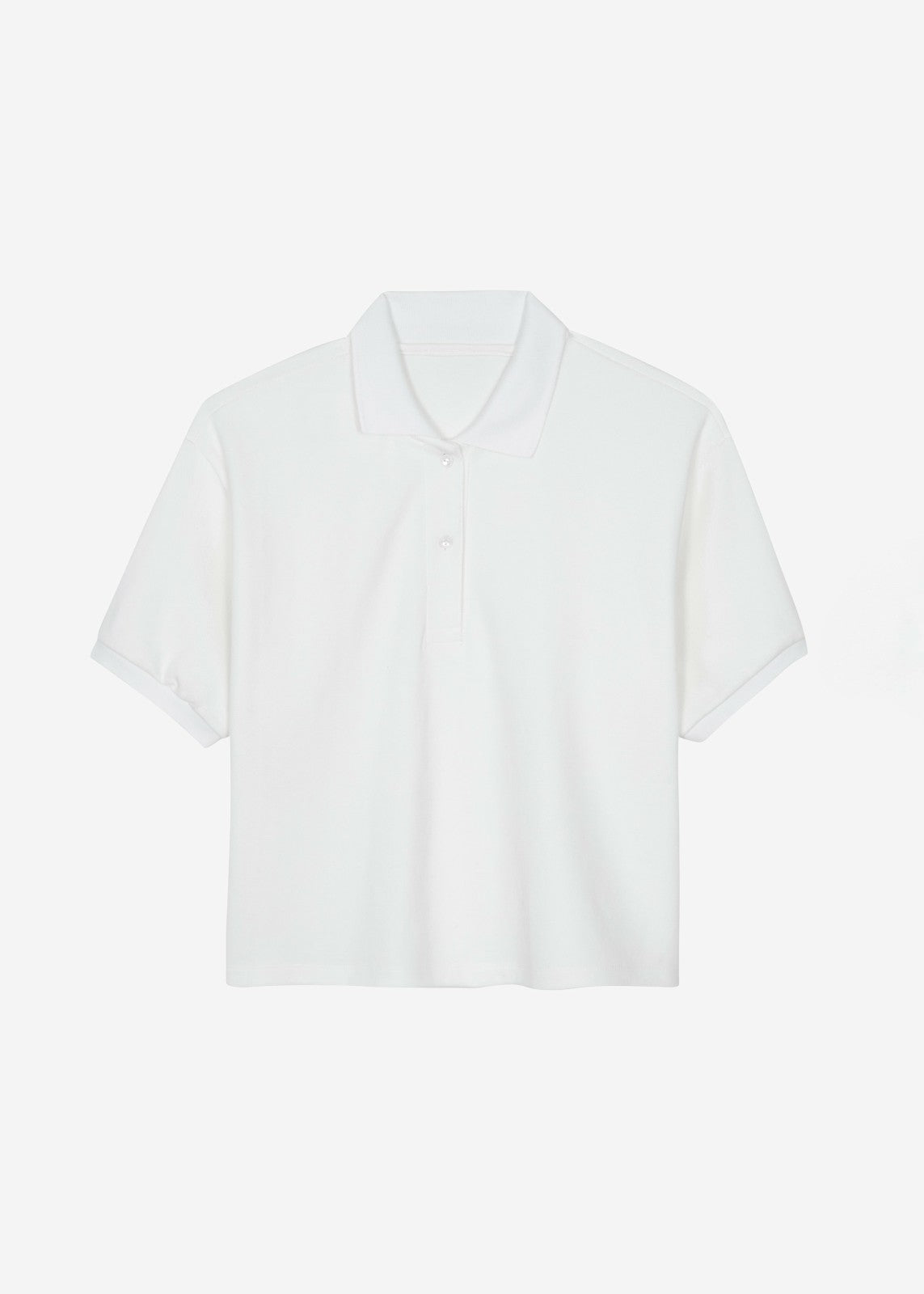 Arda Crop Polo White - Women