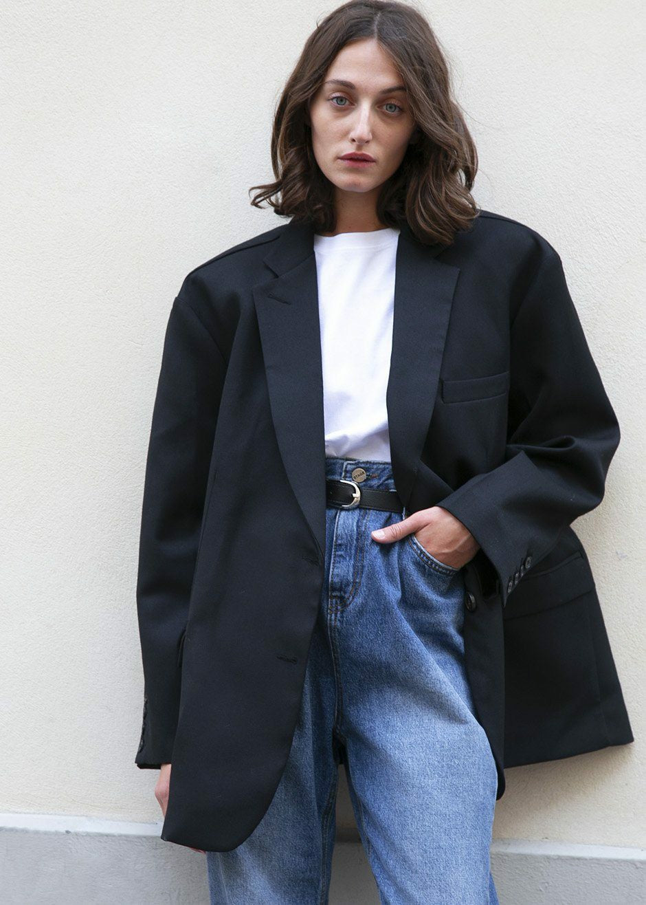 Frankie Oversized Boyfriend Blazer Black - Women