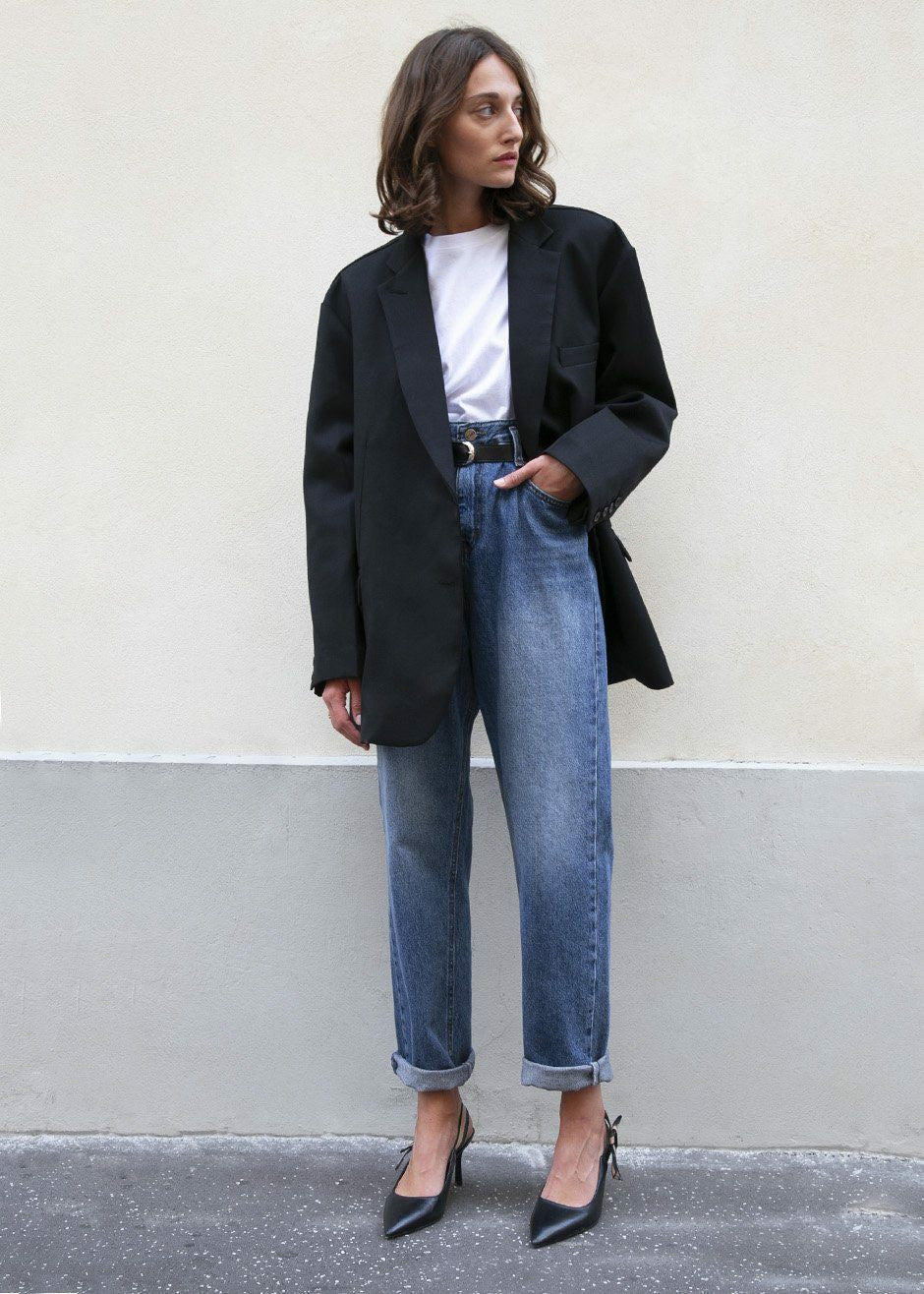 Frankie Oversized Boyfriend Blazer Black - Women