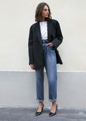Frankie Oversized Boyfriend Blazer Black - Women