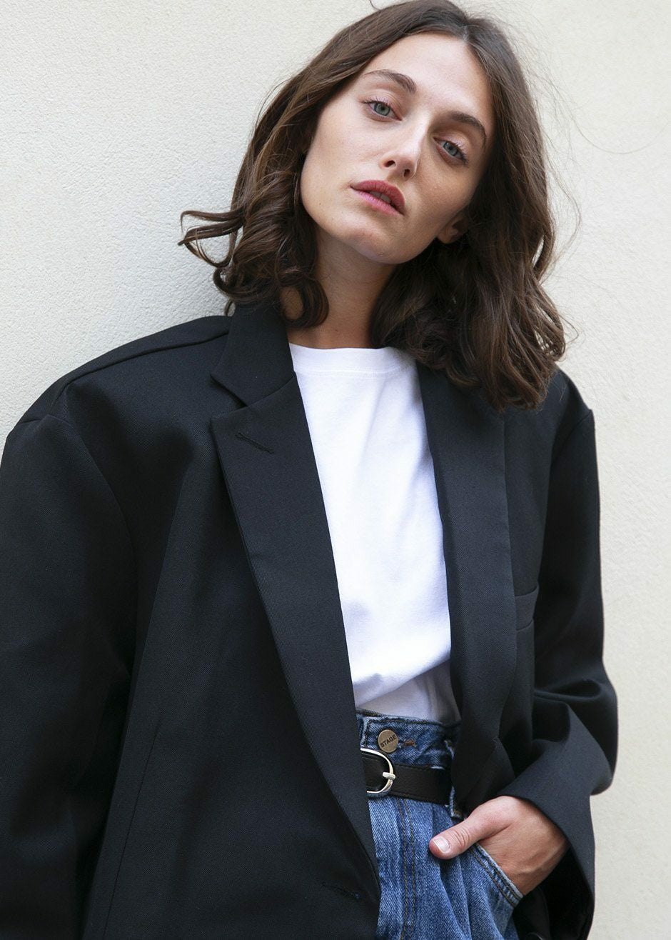Frankie Oversized Boyfriend Blazer Black - Women