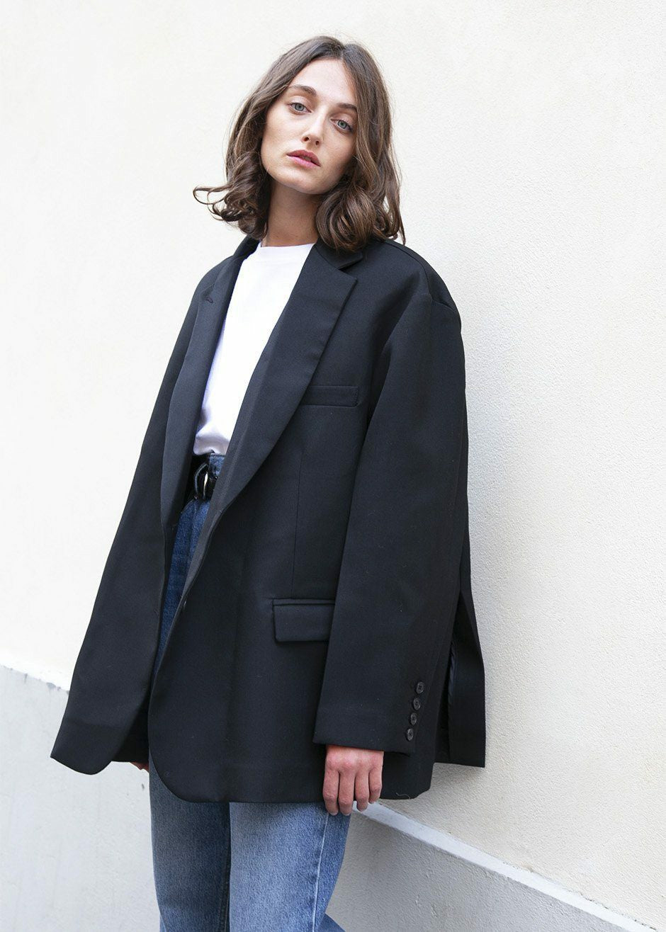 Frankie Oversized Boyfriend Blazer Black - Women