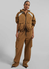 Navan Windbreaker Cargo Jacket Brown - Women