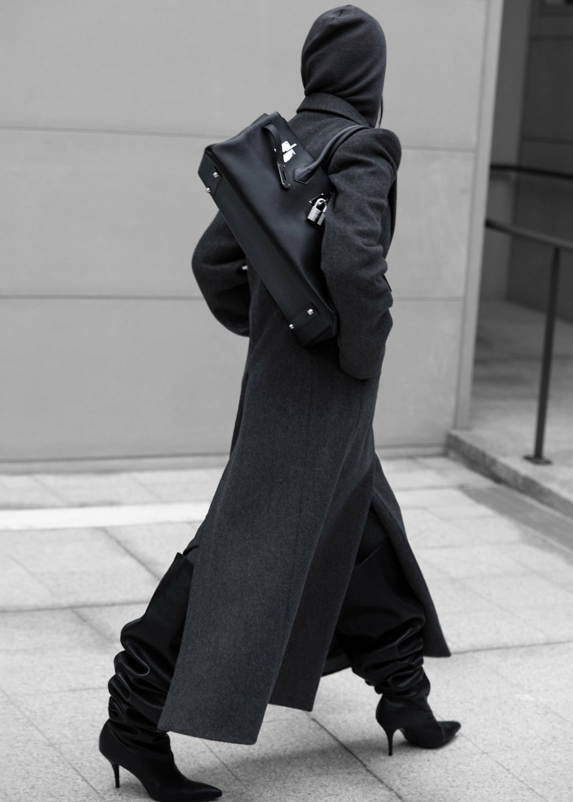 Melva Long Coat Charcoal - Women
