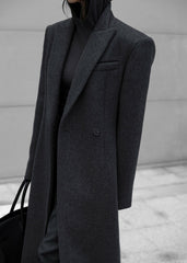 Melva Long Coat Charcoal - Women