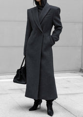 Melva Long Coat Charcoal - Women