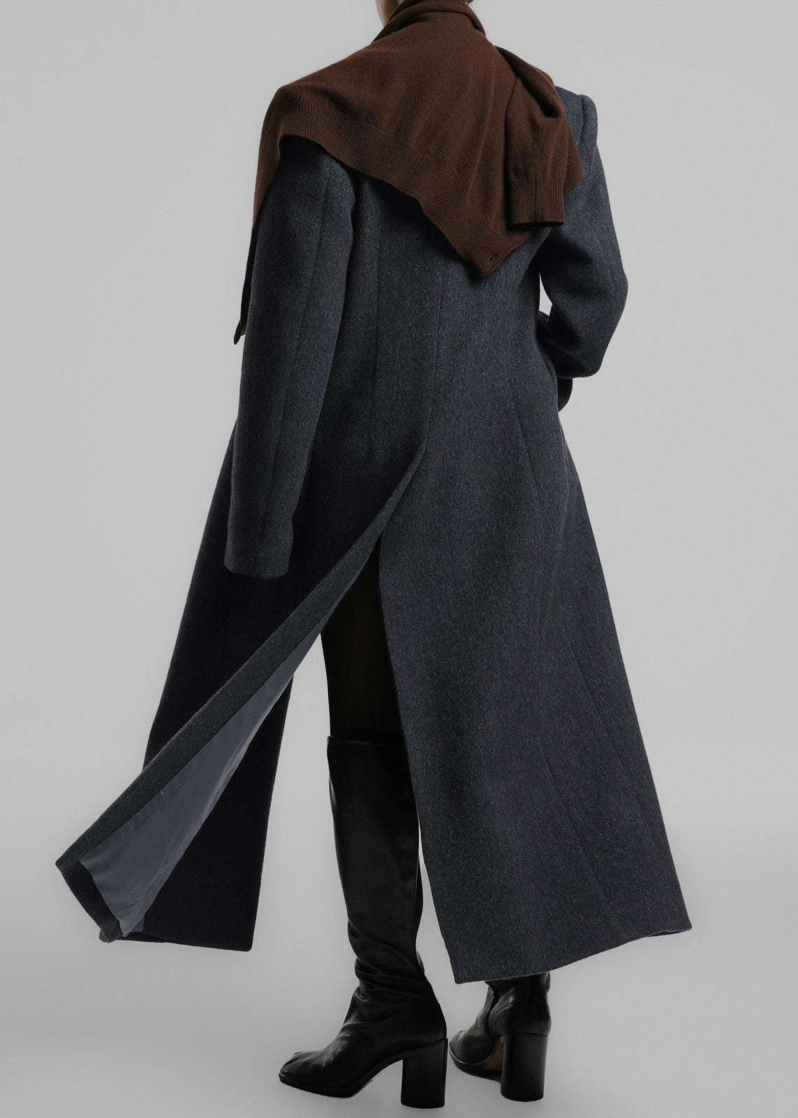 Melva Long Coat Charcoal - Women