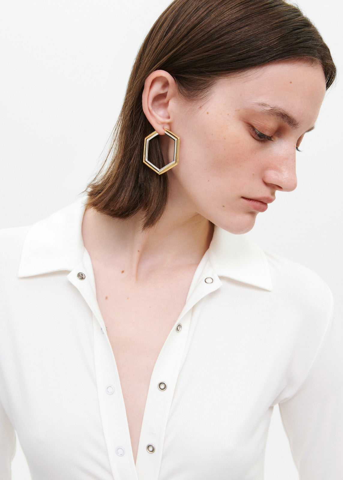 Bevza Big Honeycomb Hoops Gold/Silver - Women