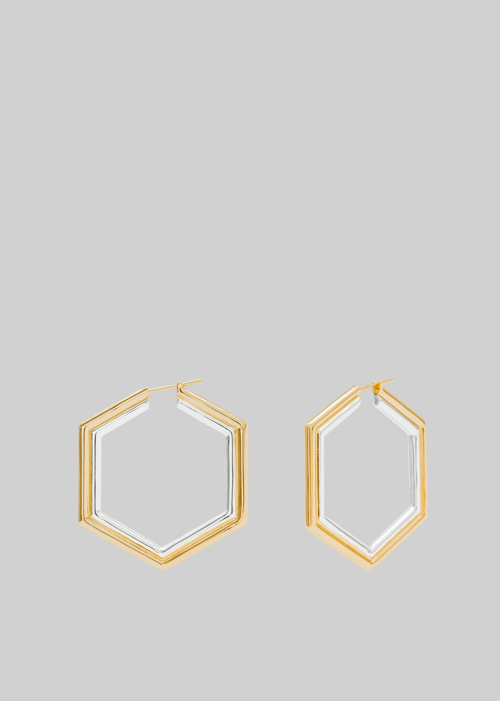 Bevza Big Honeycomb Hoops Gold/Silver - Women