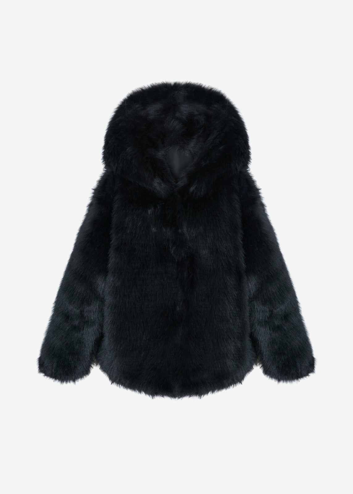 Nivala Faux Fur Hooded Jacket Black - Women