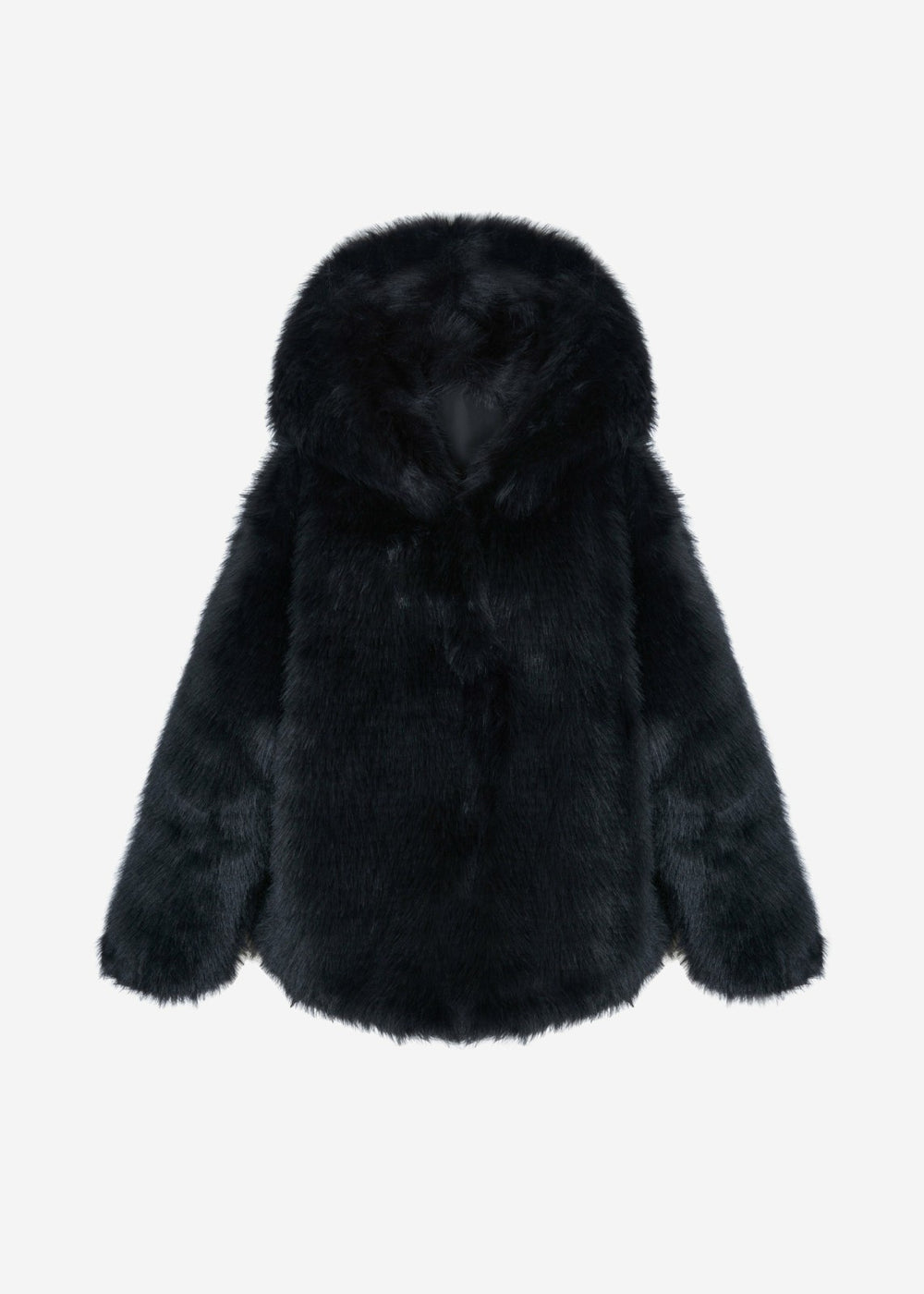 Nivala Faux Fur Hooded Jacket Black - Women