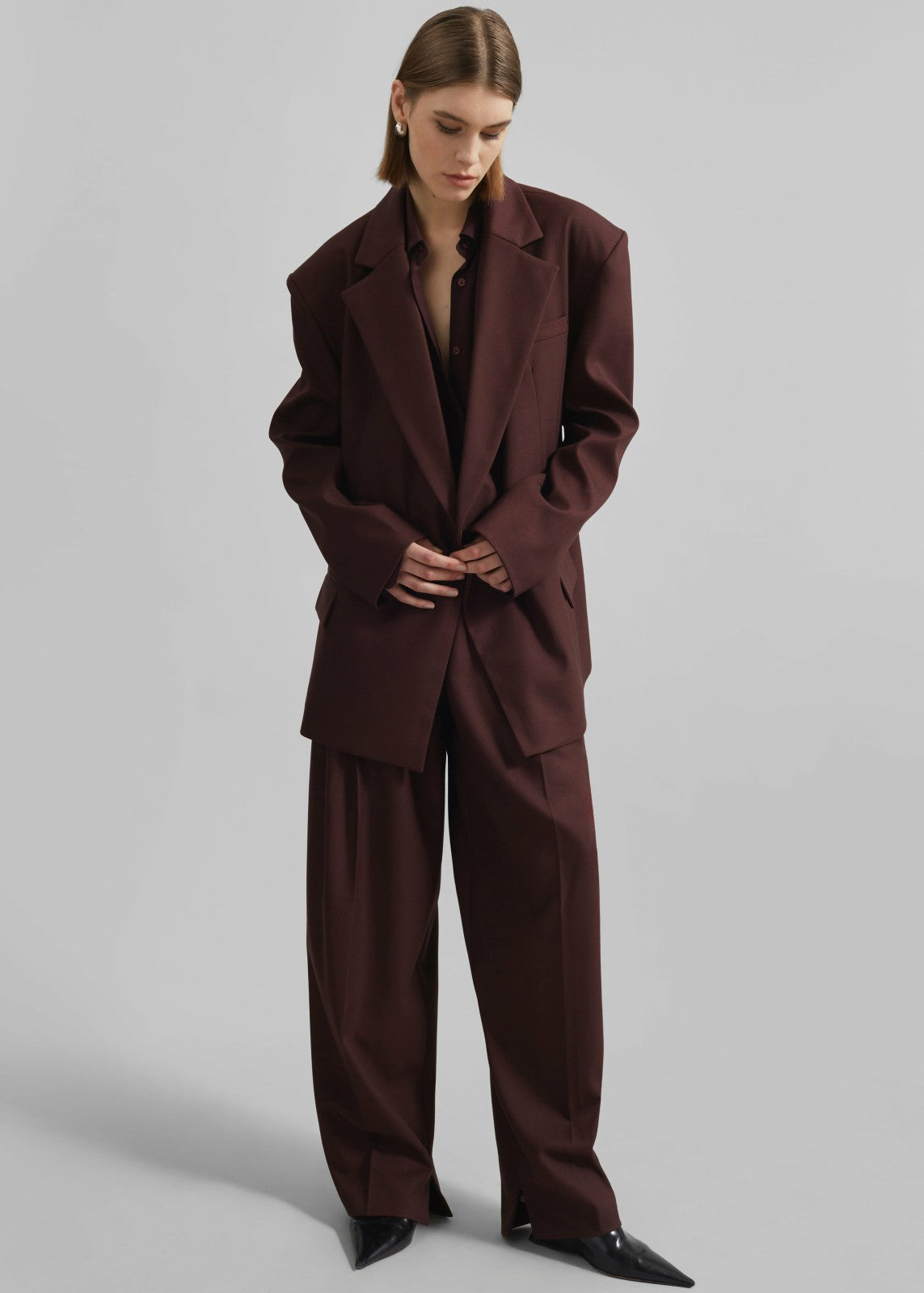 Durham Crossover Blazer Burgundy - Women
