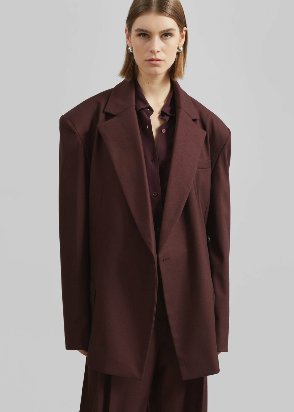 Durham Crossover Blazer Burgundy - Women