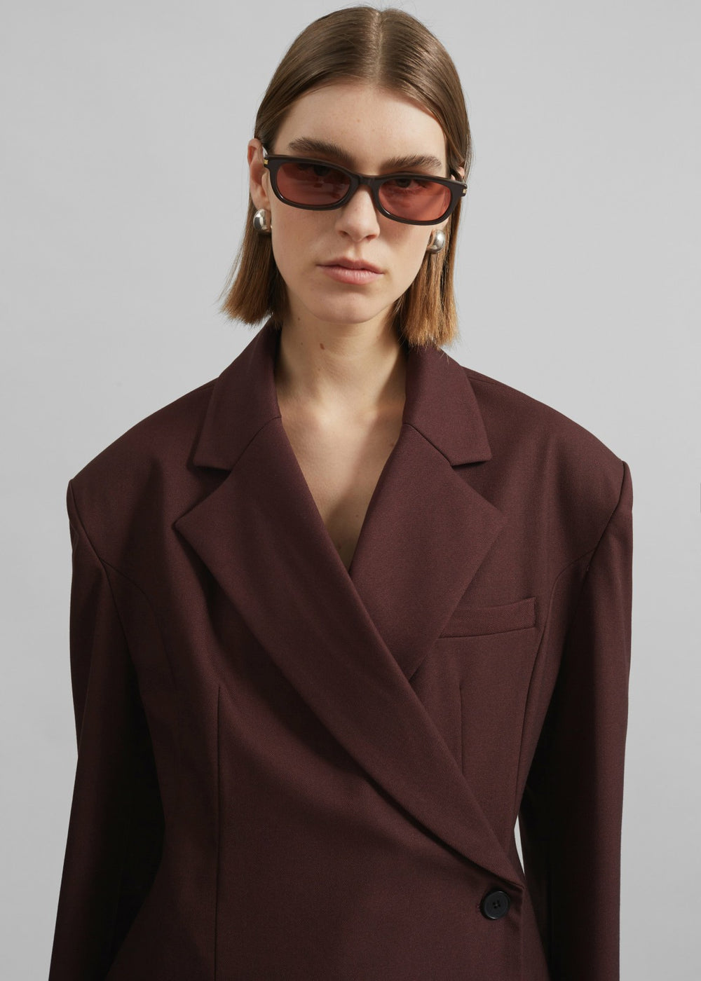 Durham Crossover Blazer Burgundy - Women