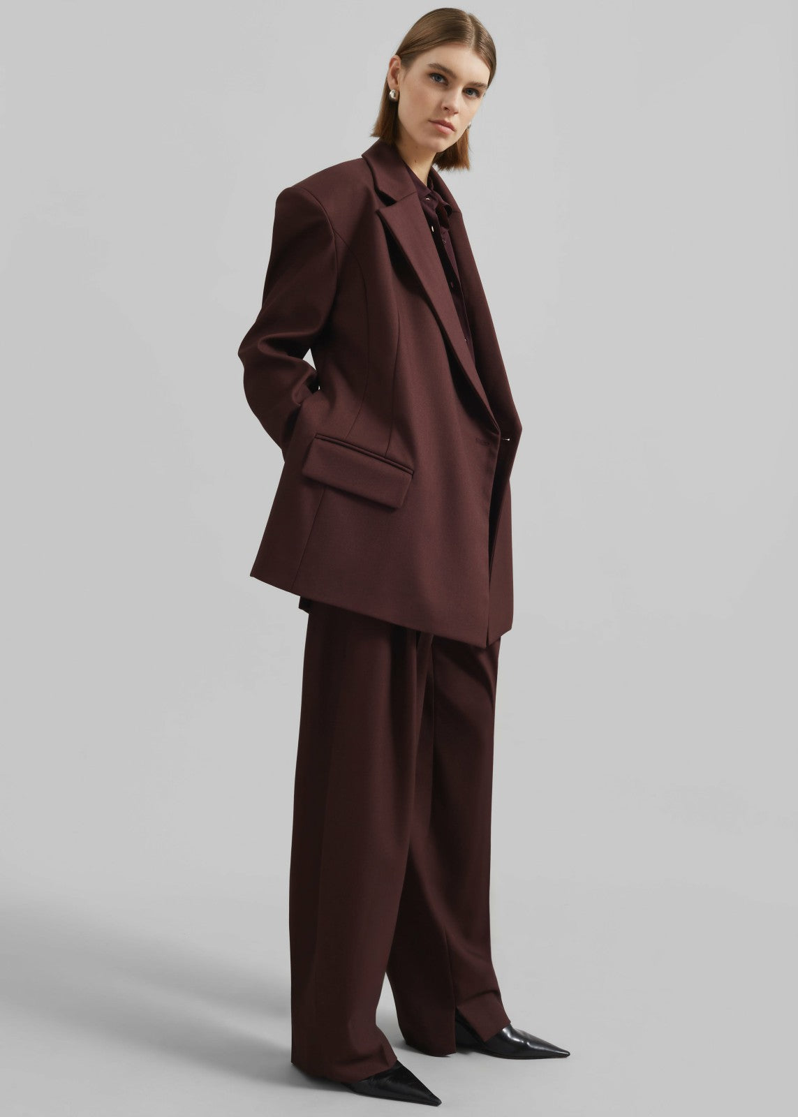 Durham Crossover Blazer Burgundy - Women