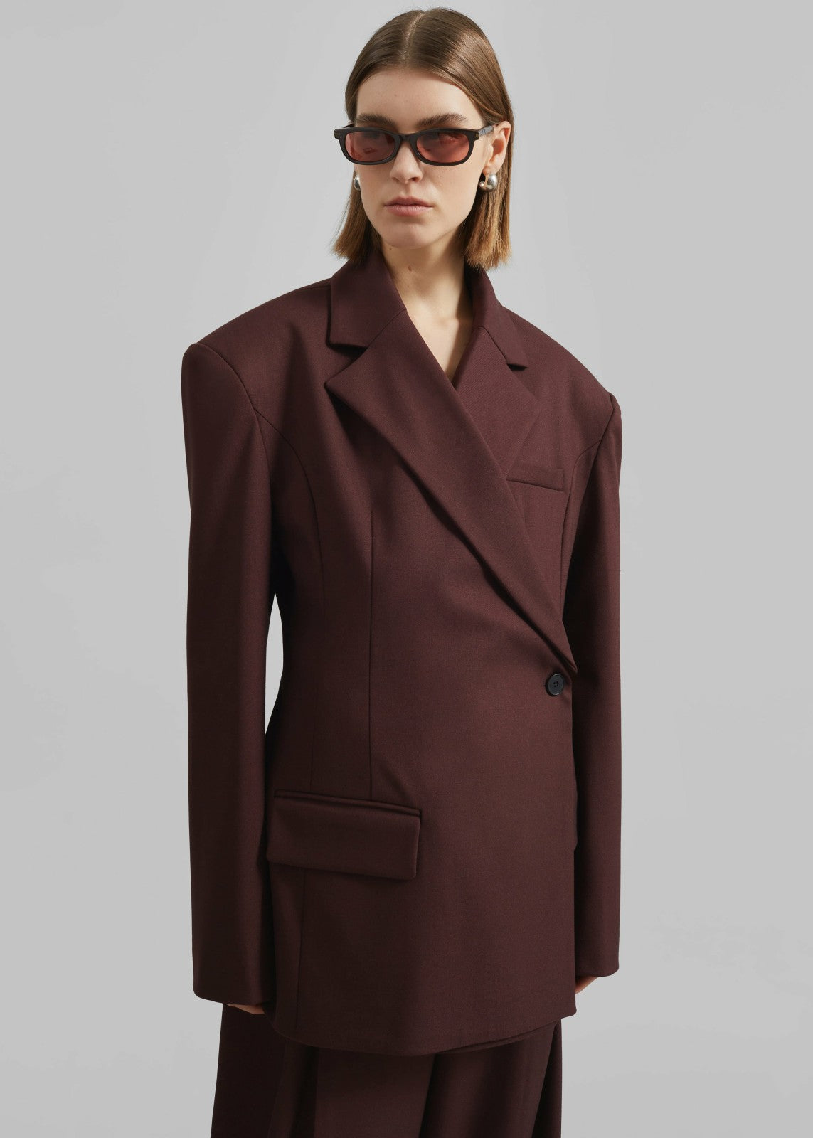 Durham Crossover Blazer Burgundy - Women