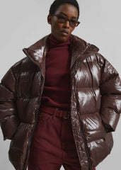 Pendle Puffer Jacket Brown - Women