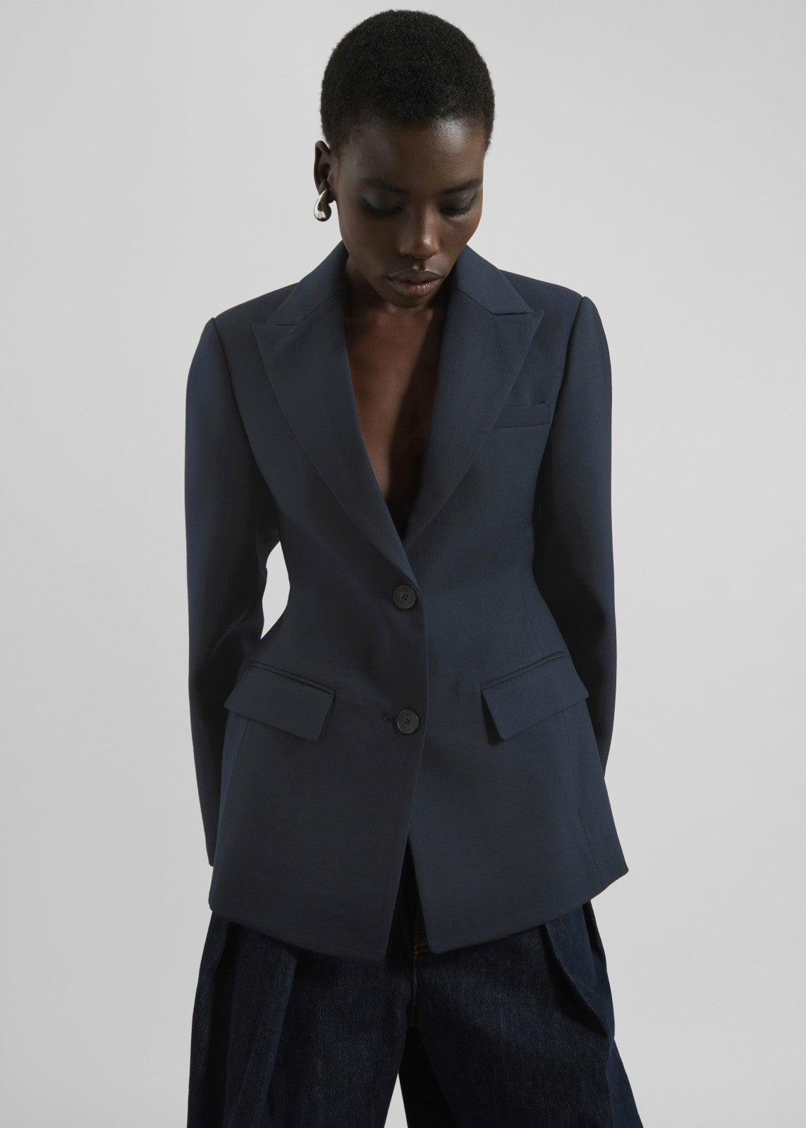 Colette Hourglass Twill Blazer Navy - Women