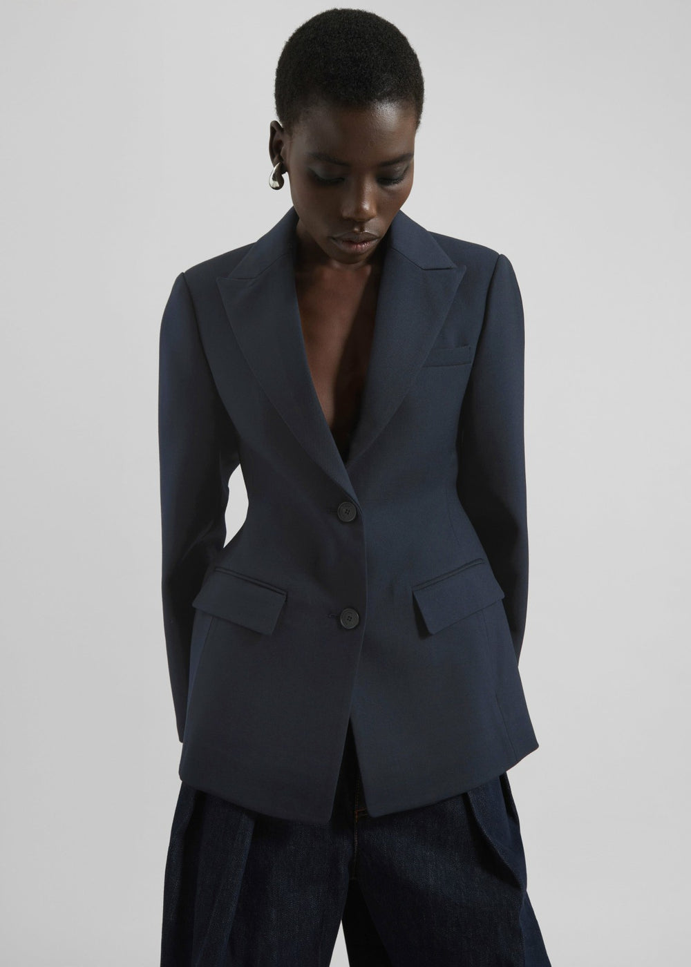 Colette Hourglass Twill Blazer Navy - Women