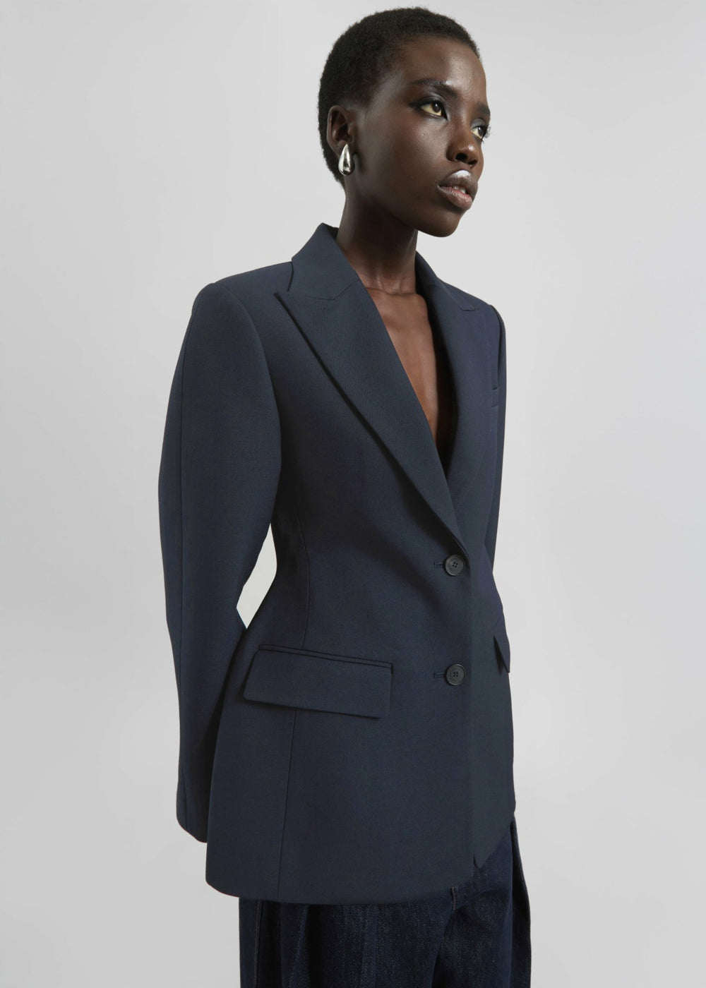 Colette Hourglass Twill Blazer Navy - Women
