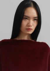 Stauben Faux Fur Mini Dress Burgundy - Women