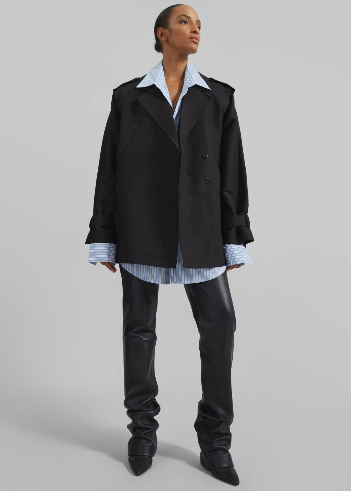 Emsbury Short Trench Black - Women