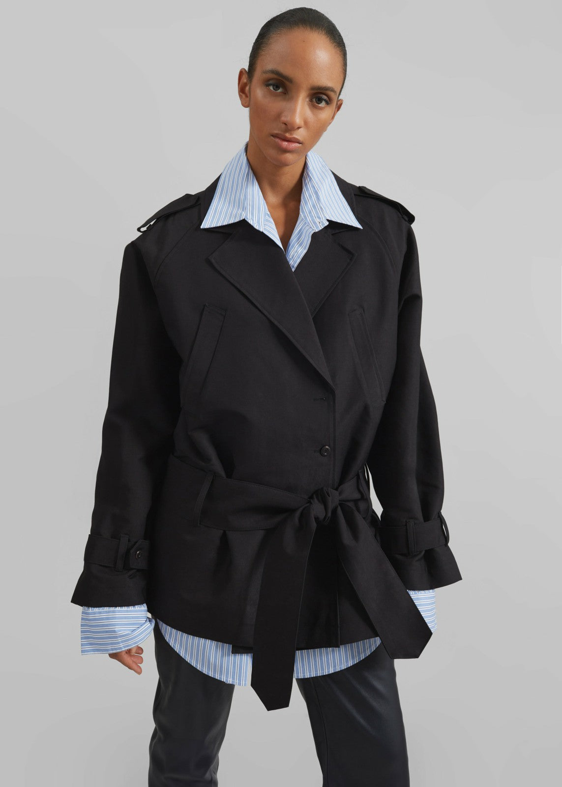 Emsbury Short Trench Black - Women