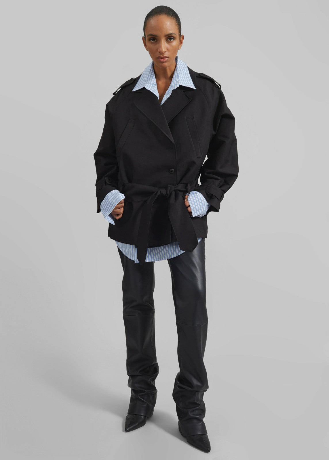 Emsbury Short Trench Black - Women
