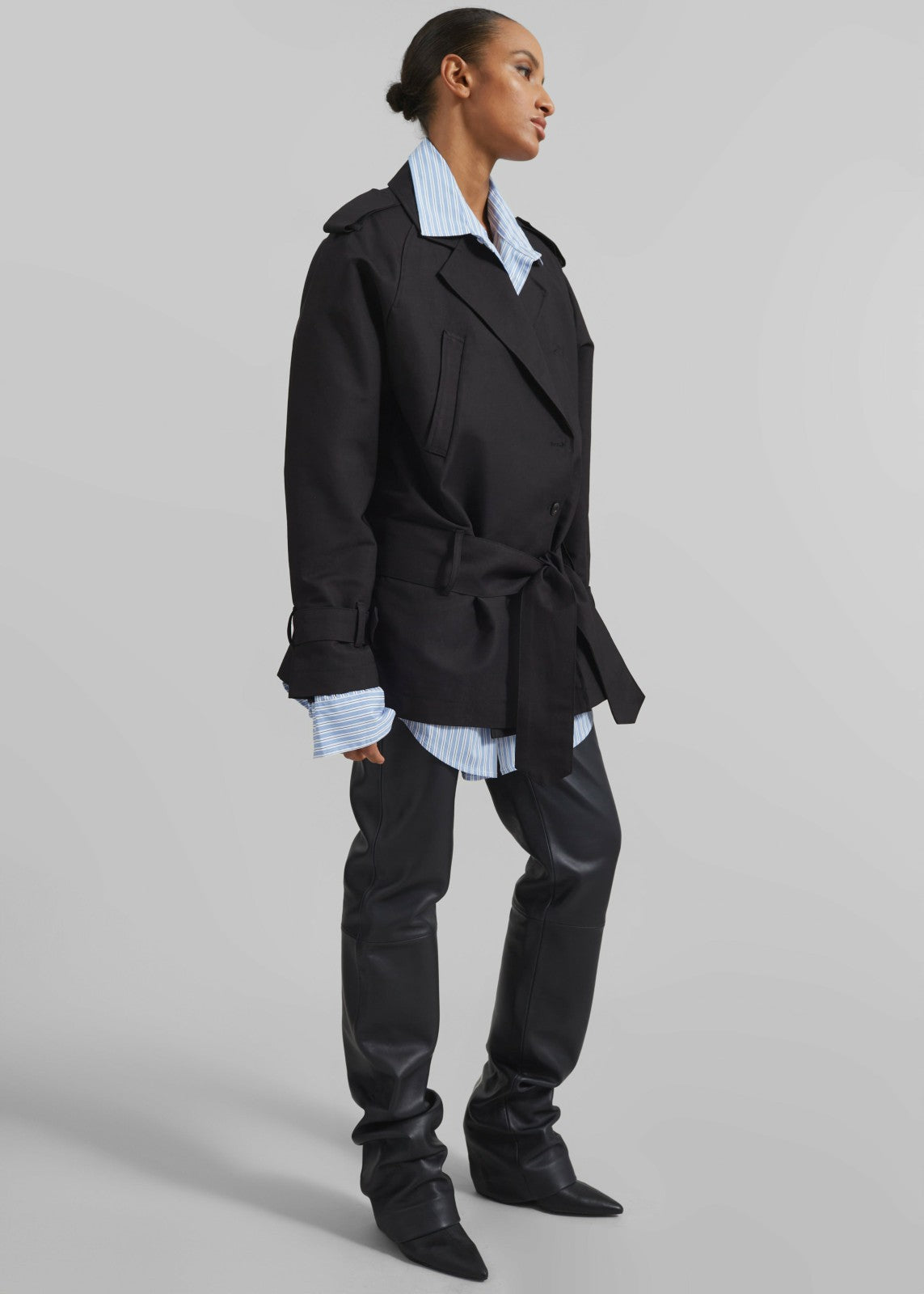 Emsbury Short Trench Black - Women