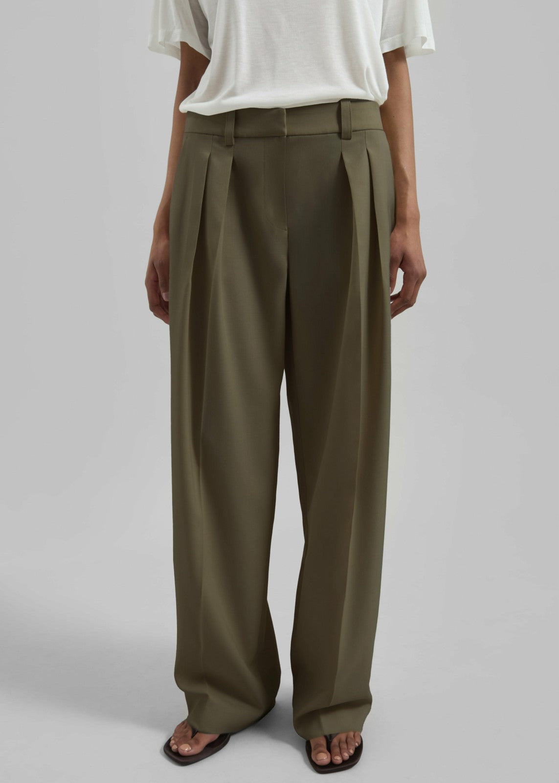 Daytona Pleated Trousers Khaki - Women