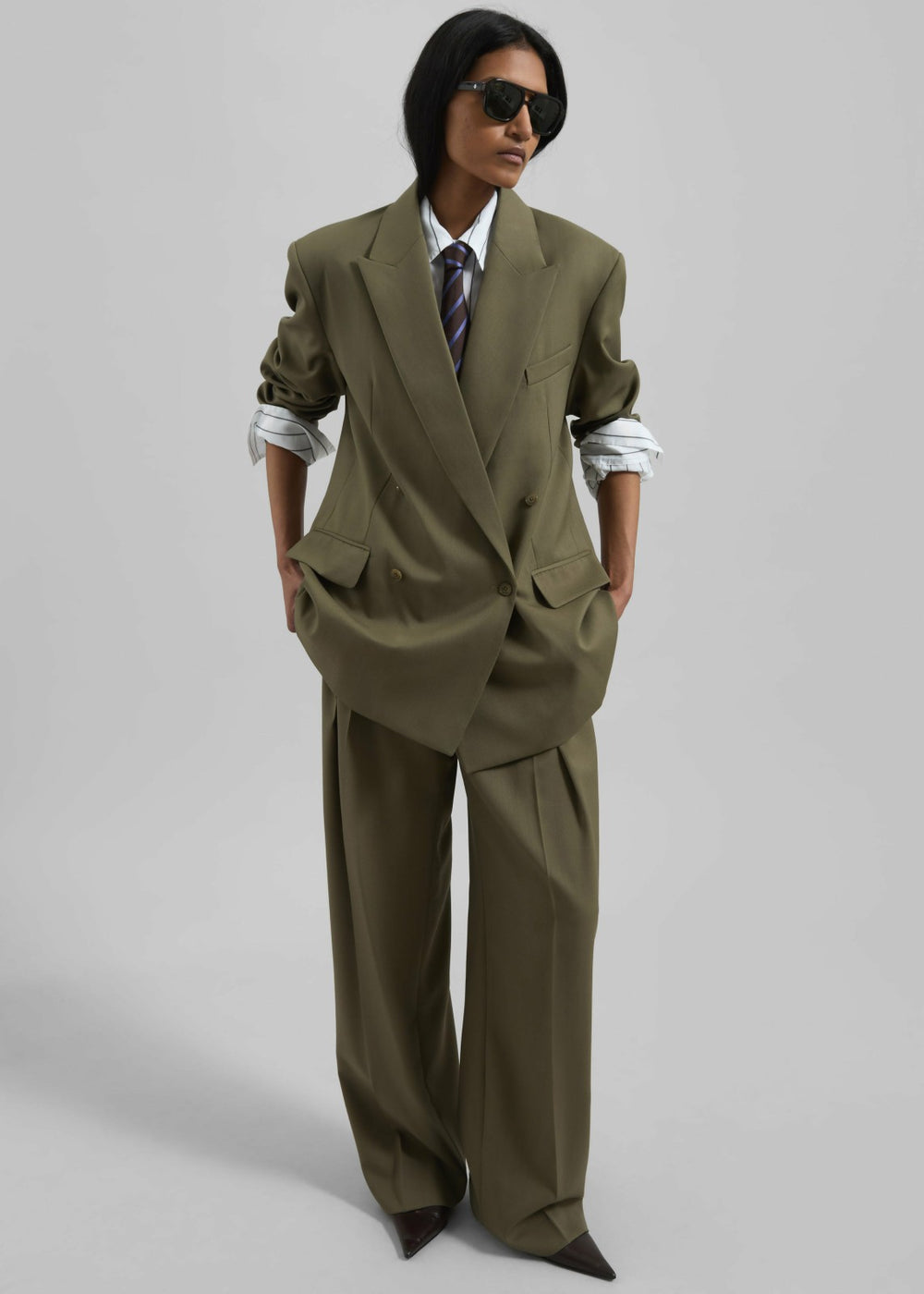 Daytona Pleated Trousers Khaki - Women