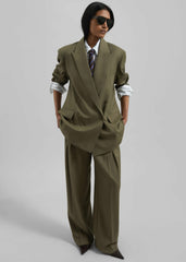 Daytona Pleated Trousers Khaki - Women