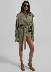 Simona Short Trench Khaki - Women