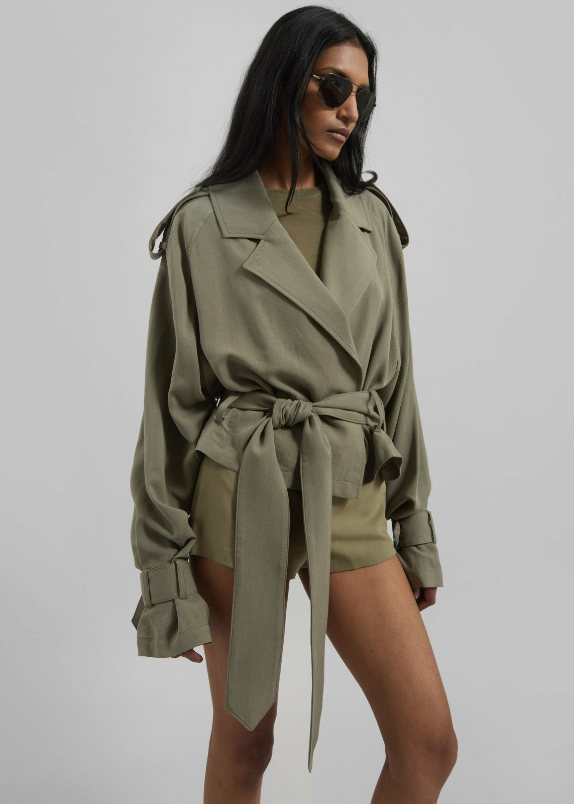 Simona Short Trench Khaki - Women